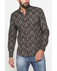 CAMICIA SLIM FIT IN MUSSOLA STAMPATA