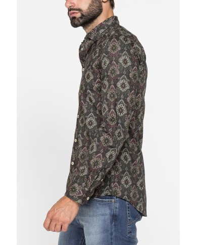 CAMICIA SLIM FIT IN MUSSOLA STAMPATA