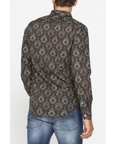 CAMICIA SLIM FIT IN MUSSOLA STAMPATA