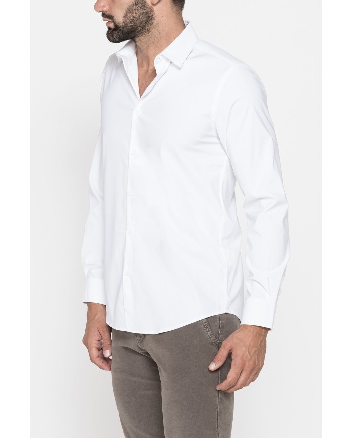 CAMICIA PASSPORT IN TESSUTO COMFORT STRETCH TINTA UNITA