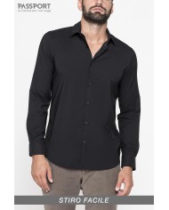 CAMICIA PASSPORT IN TESSUTO COMFORT STRETCH TINTA UNITA