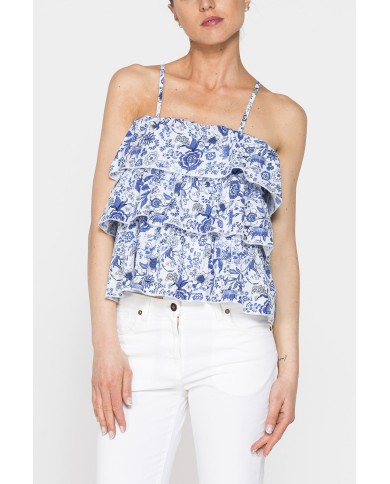 TOP A BALZE IN TESSUTO DI COTONE LEGGERO