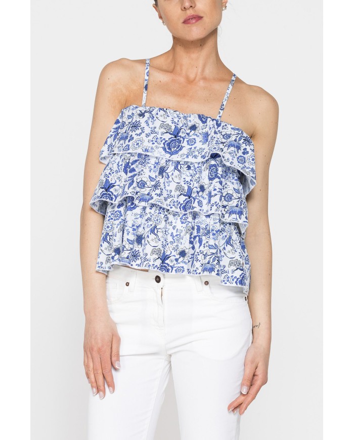 TOP A BALZE IN TESSUTO DI COTONE LEGGERO