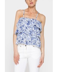 TOP A BALZE IN TESSUTO DI COTONE LEGGERO