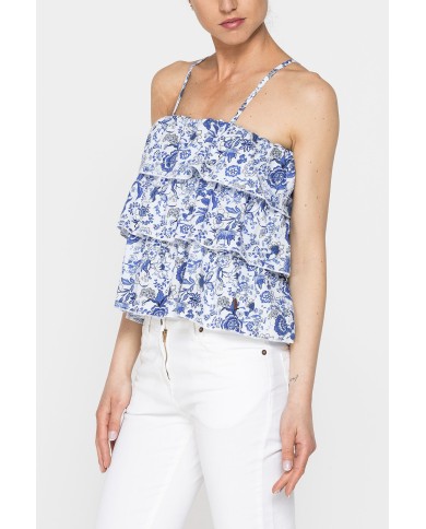 TOP A BALZE IN TESSUTO DI COTONE LEGGERO