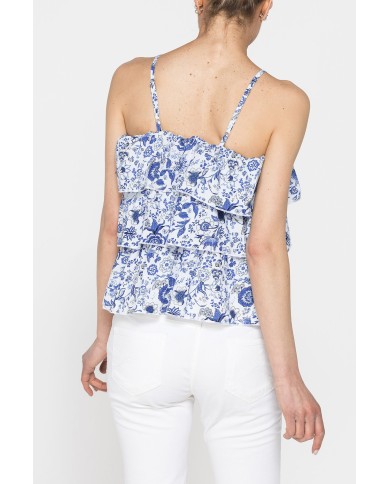 TOP A BALZE IN TESSUTO DI COTONE LEGGERO