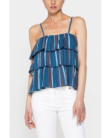 TOP A BALZE IN TESSUTO DI COTONE LEGGERO