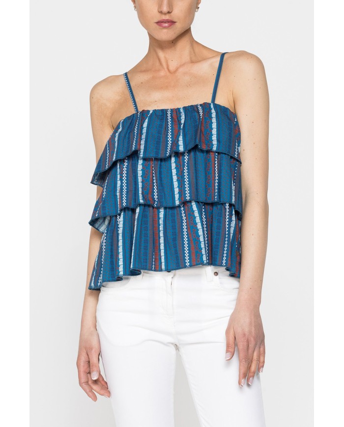 TOP A BALZE IN TESSUTO DI COTONE LEGGERO