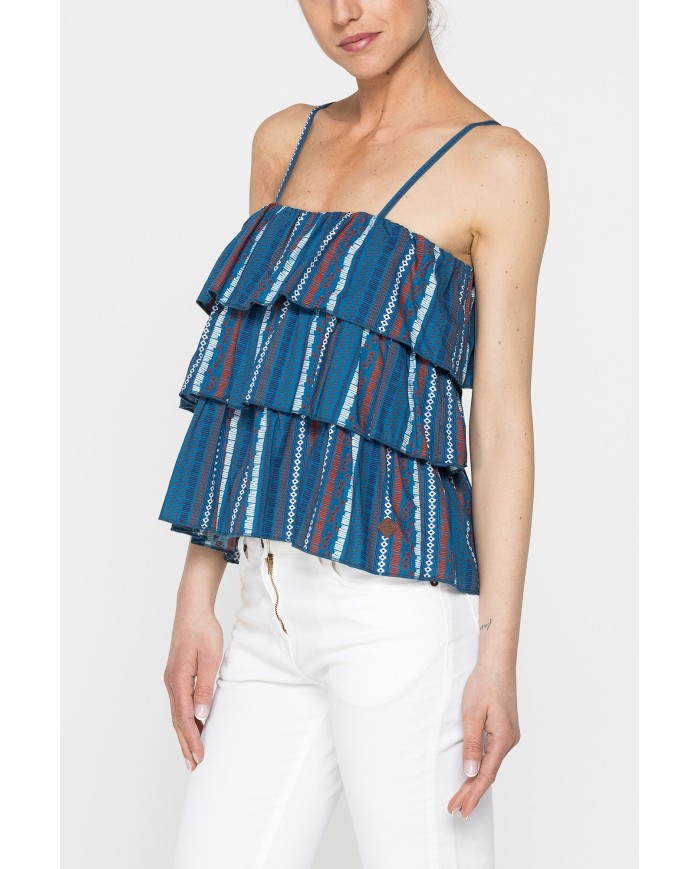 TOP A BALZE IN TESSUTO DI COTONE LEGGERO