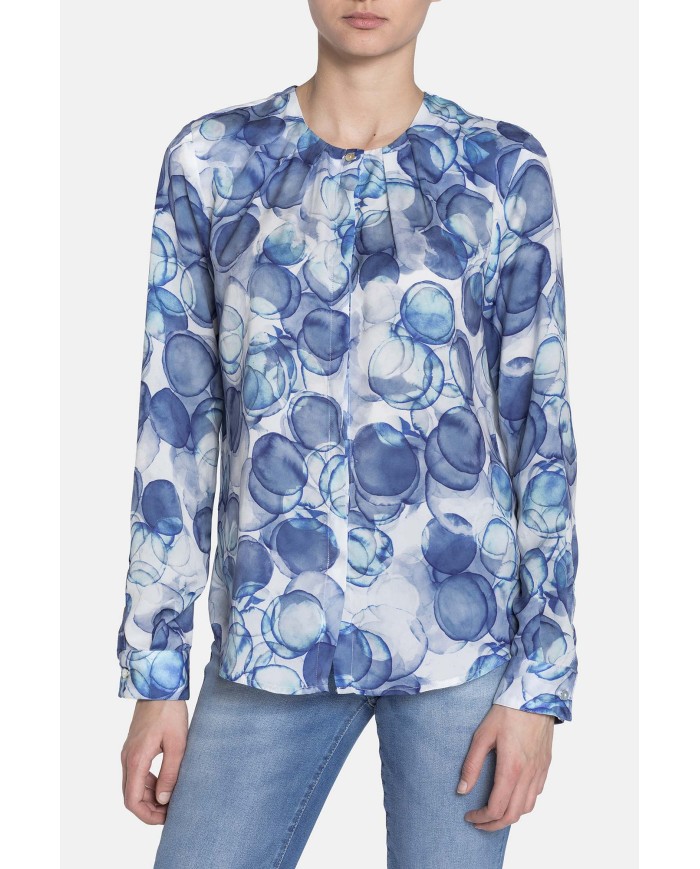 BLUSA GIROCOLLO  IN RASO