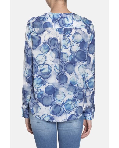 BLUSA GIROCOLLO  IN RASO