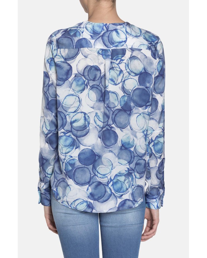 BLUSA GIROCOLLO  IN RASO