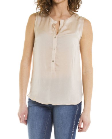 CAMICIA SENZA MANICHE IN RASO