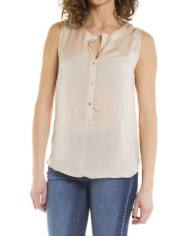 CAMICIA SENZA MANICHE IN RASO