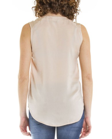 CAMICIA SENZA MANICHE IN RASO