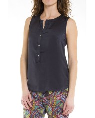 CAMICIA SENZA MANICHE IN RASO