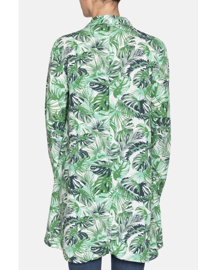 CAMICIA LUNGA IN VISCOSA. Vestibilità regolare.