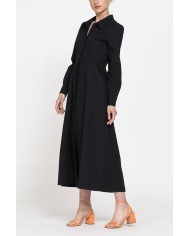 ABITO LUNGO IN TESSUTO FLUIDO CON ABBOTTONATURA FRONTALE