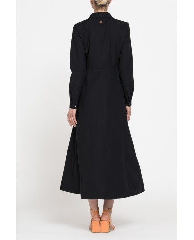 ABITO LUNGO IN TESSUTO FLUIDO CON ABBOTTONATURA FRONTALE