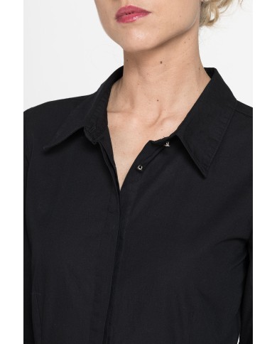 ABITO LUNGO IN TESSUTO FLUIDO CON ABBOTTONATURA FRONTALE