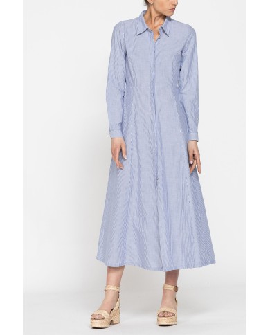 ABITO LUNGO IN TESSUTO FLUIDO CON ABBOTTONATURA FRONTALE