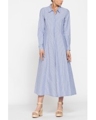 ABITO LUNGO IN TESSUTO FLUIDO CON ABBOTTONATURA FRONTALE