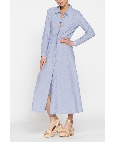 ABITO LUNGO IN TESSUTO FLUIDO CON ABBOTTONATURA FRONTALE