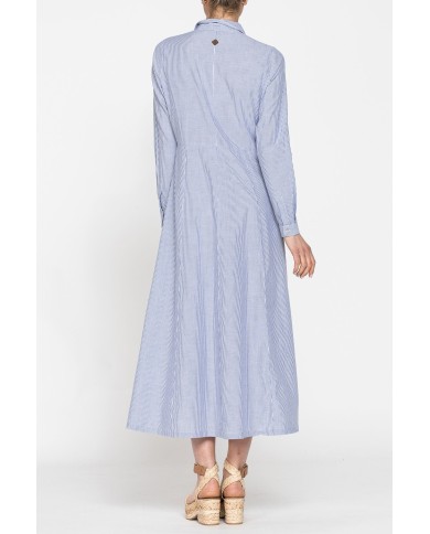 ABITO LUNGO IN TESSUTO FLUIDO CON ABBOTTONATURA FRONTALE