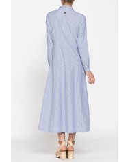 ABITO LUNGO IN TESSUTO FLUIDO CON ABBOTTONATURA FRONTALE