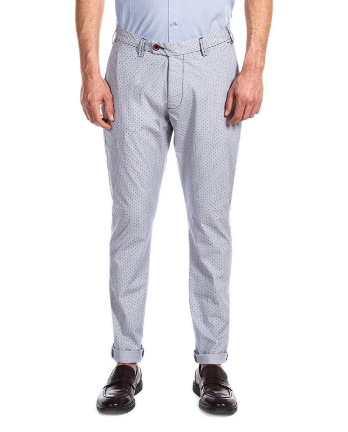 PANTALONE IN MICROFANTASIA MOD. 617  Vita bassa gamba asciutta