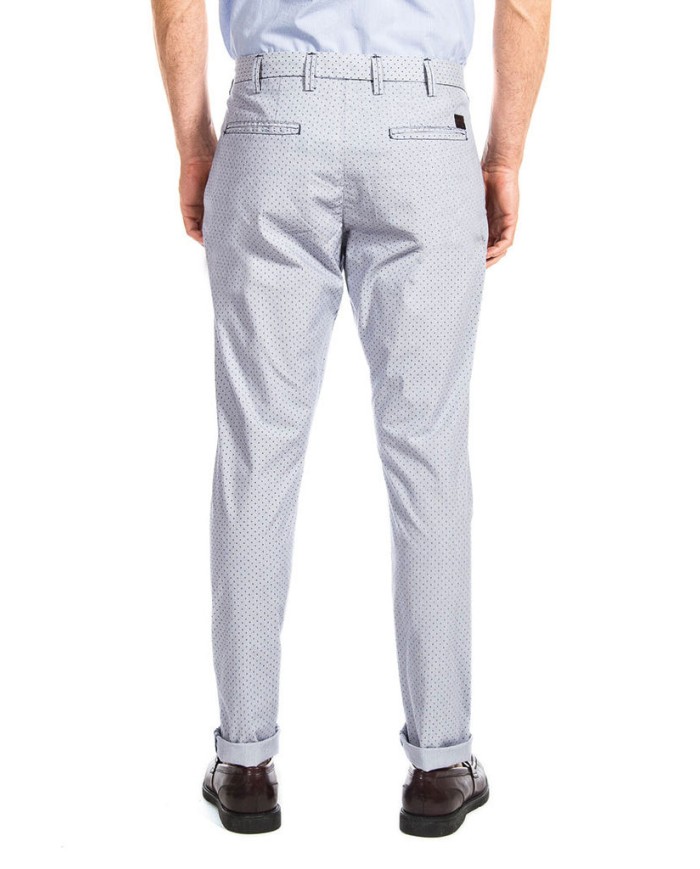 PANTALONE IN MICROFANTASIA MOD. 617  Vita bassa gamba asciutta