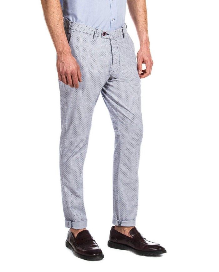 PANTALONE IN MICROFANTASIA MOD. 617  Vita bassa gamba asciutta