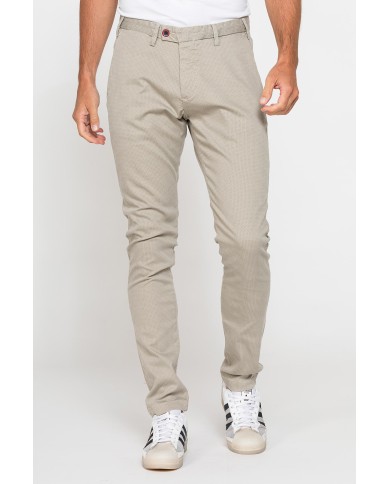 PANTALONE IN MICROFANTASIA MOD. 617  Vita bassa gamba asciutta