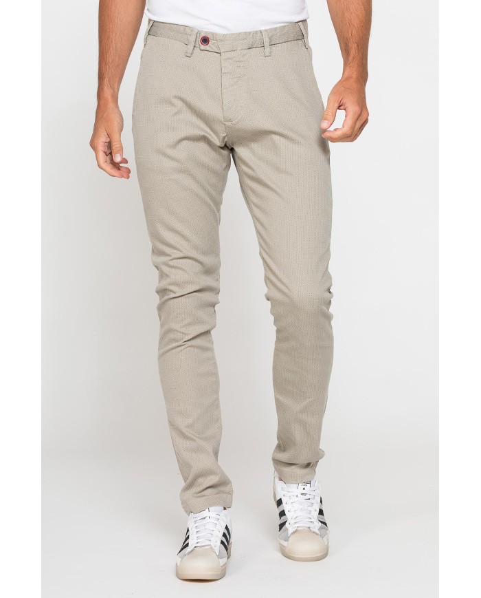 PANTALONE IN MICROFANTASIA MOD. 617  Vita bassa gamba asciutta