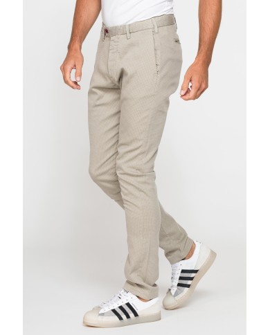 PANTALONE IN MICROFANTASIA MOD. 617  Vita bassa gamba asciutta