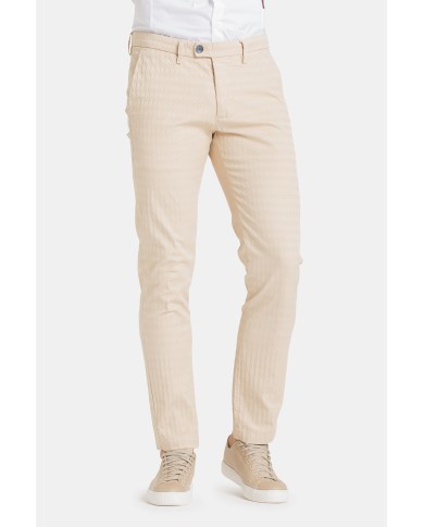 PANTALONE IN MICROFANTASIA MOD. 617  Vita bassa gamba asciutta