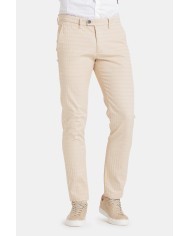 PANTALONE IN MICROFANTASIA MOD. 617  Vita bassa gamba asciutta