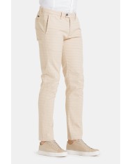 PANTALONE IN MICROFANTASIA MOD. 617  Vita bassa gamba asciutta