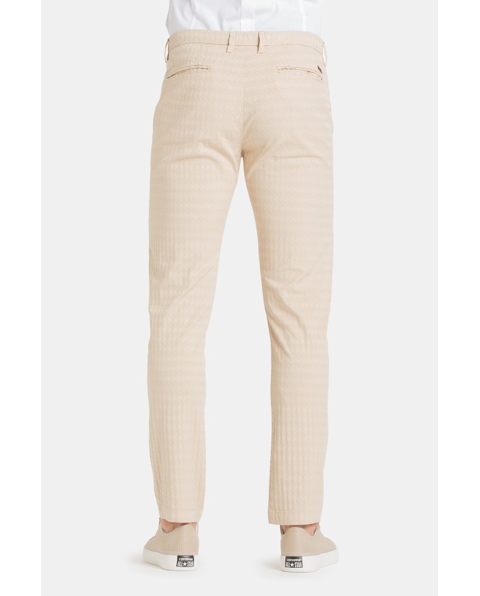 PANTALONE IN MICROFANTASIA MOD. 617  Vita bassa gamba asciutta