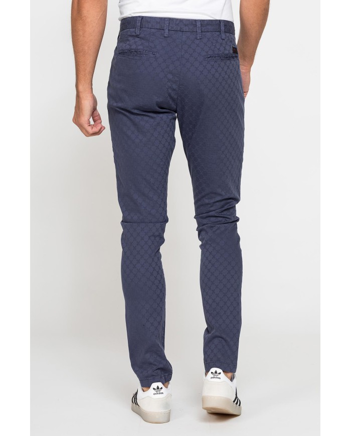 PANTALONE IN MICROFANTASIA MOD. 617  Vita bassa gamba asciutta