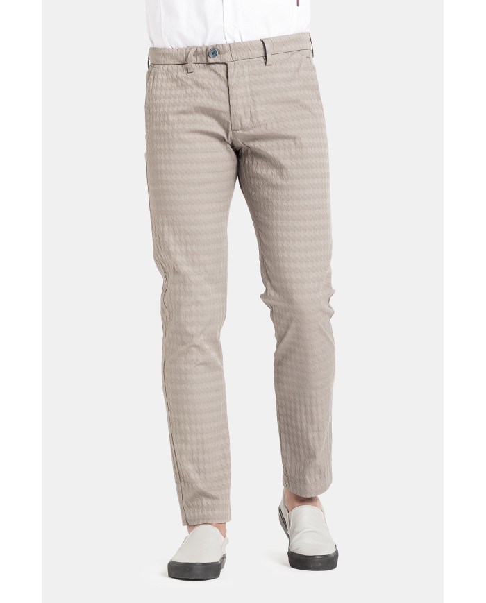 PANTALONE IN MICROFANTASIA MOD. 617  Vita bassa gamba asciutta