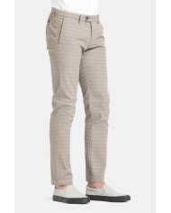 PANTALONE IN MICROFANTASIA MOD. 617  Vita bassa gamba asciutta