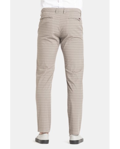 PANTALONE IN MICROFANTASIA MOD. 617  Vita bassa gamba asciutta