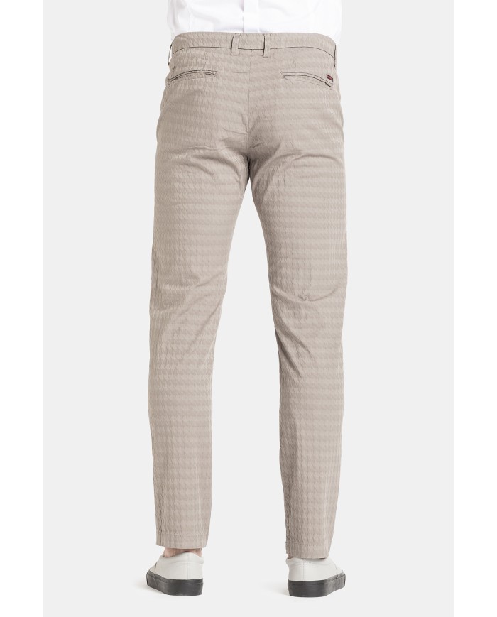 PANTALONE IN MICROFANTASIA MOD. 617  Vita bassa gamba asciutta