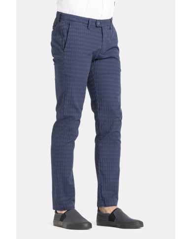 PANTALONE IN MICROFANTASIA MOD. 617  Vita bassa gamba asciutta