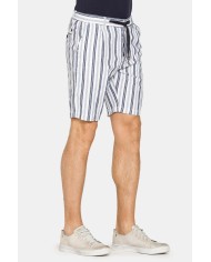 BERMUDA CHINO IN MISTO LINO CON VITA ELASTICIZZATA