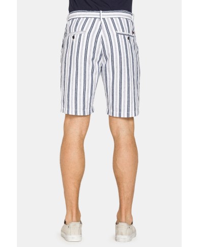 BERMUDA CHINO IN MISTO LINO CON VITA ELASTICIZZATA