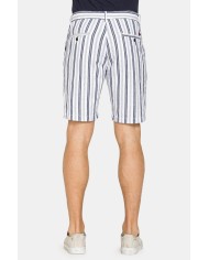 BERMUDA CHINO IN MISTO LINO CON VITA ELASTICIZZATA