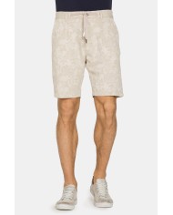 BERMUDA CHINO IN MISTO LINO CON VITA ELASTICIZZATA