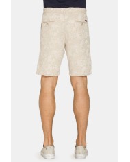 BERMUDA CHINO IN MISTO LINO CON VITA ELASTICIZZATA